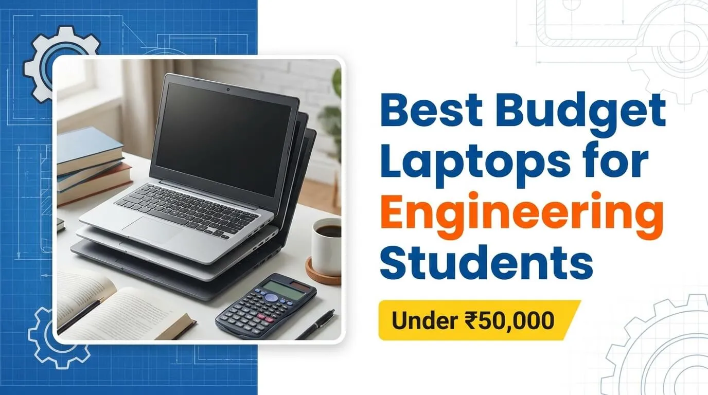 Engineering student using a budget laptop for coding and CAD work