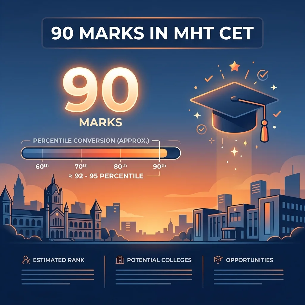 90 Marks in MHT CET 2026 — Expected Percentile and Colleges