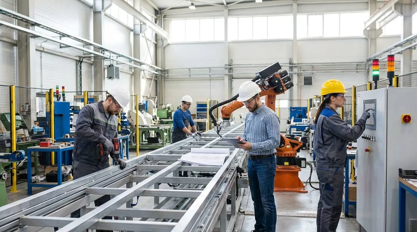 Engineer performing engineering operations at a global manufacturing plant