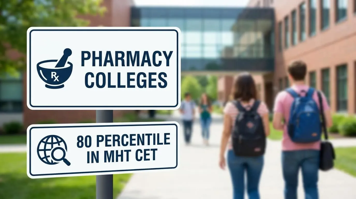 MHT CET student looking at pharmacy college options at 80 percentile in Maharashtra
