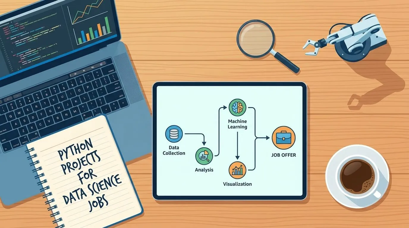 Developer building Python data science projects for a job portfolio