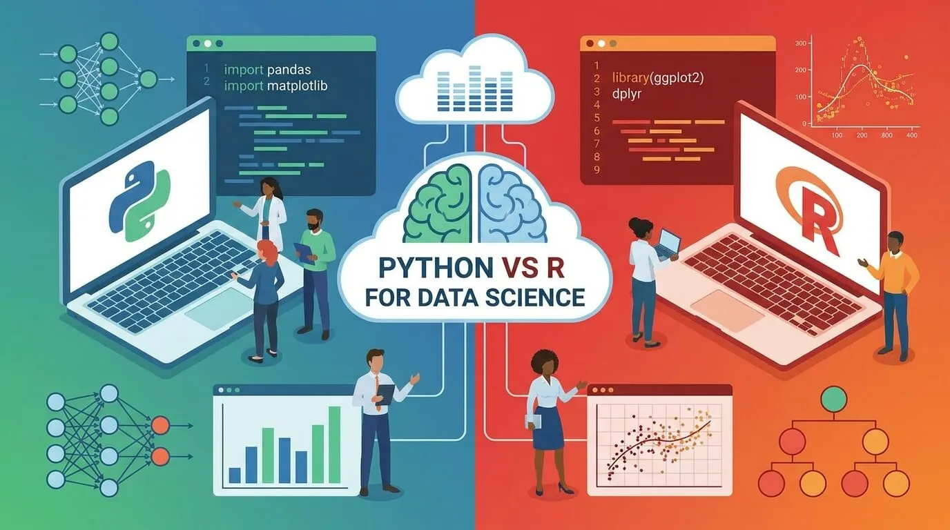 Python vs R for Data Science — comparison graphic