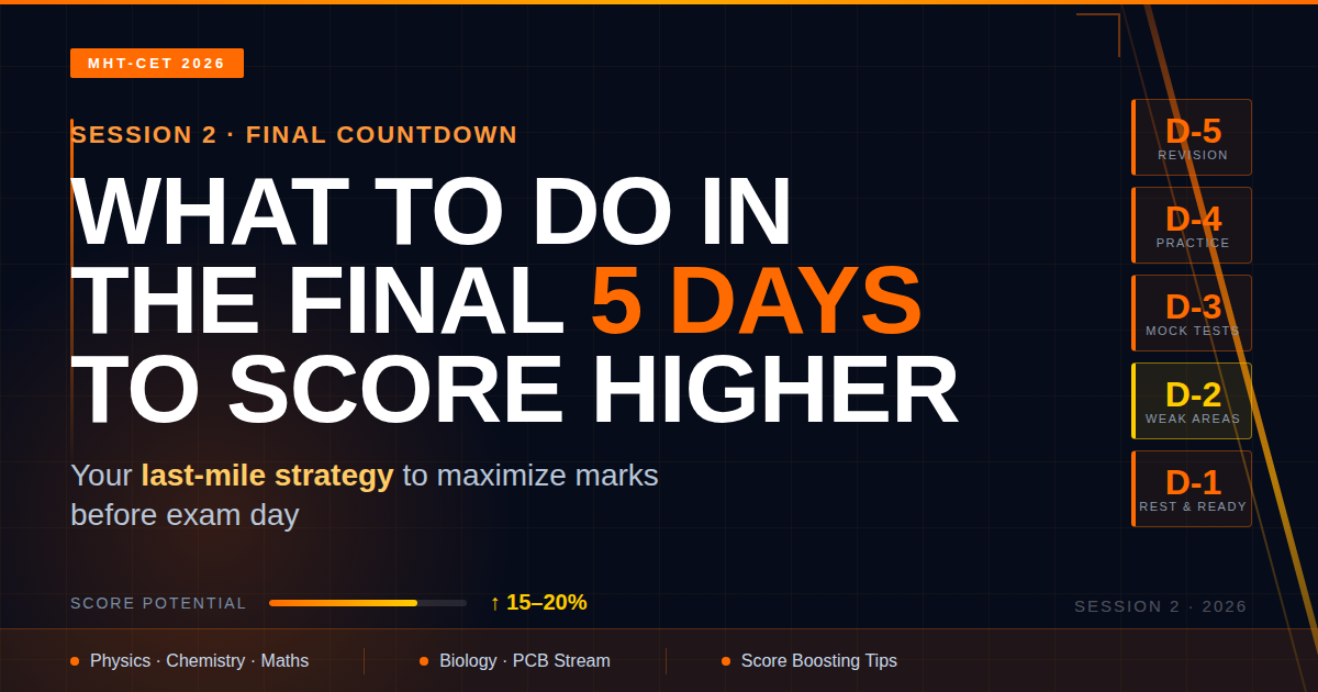 MHT-CET Session 2 2026 Last Minute Strategy Guide