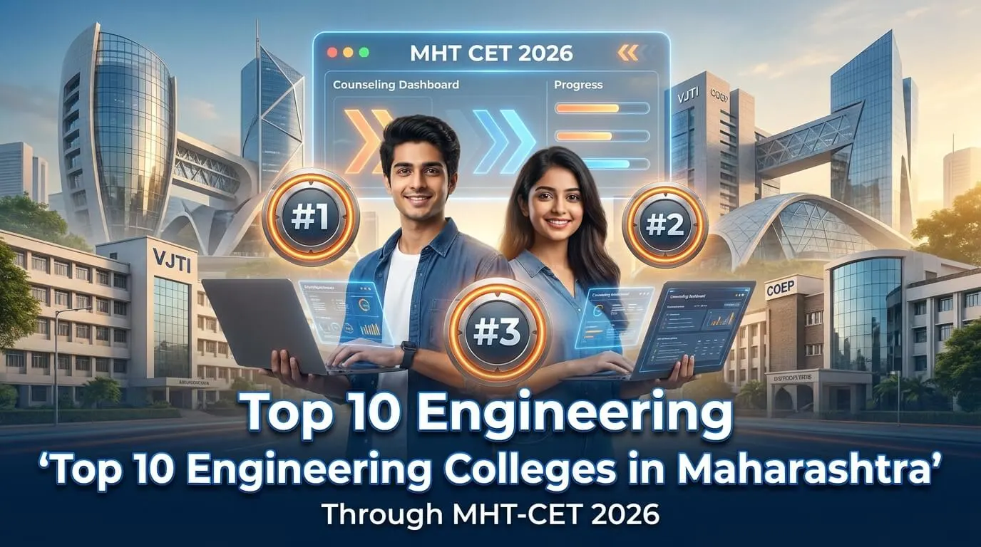 Top 10 Engineering Colleges in Maharashtra through MHT-CET 2026 — COEP, VJTI, PCCOE, PICT rankings with real cutoffs